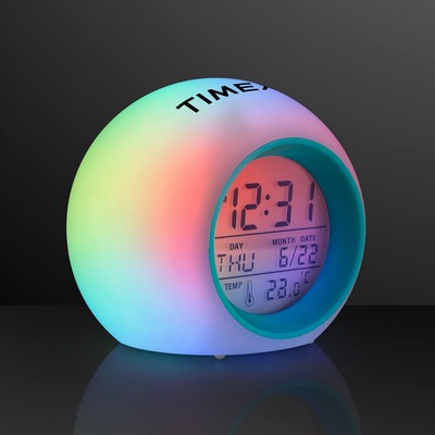 Round LED Clock 4", Glowing Lights + Alarm - PRINTED